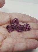 12x14mm Large crystal clear fancy bicone purple stripes Czech beads 4Pc
