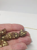 10pc Light opal brown cat head beads with Golden wash