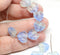 11x13mm Light blue maple leaf beads, Czech glass, 15pc