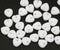9mm White leaf beads Czech glass triangle leaves, 30pc