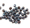 4mm Black czech glass fire polished beads luster - 50Pc