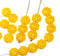 9mm Opal yellow Czech glass daisy flower beads, 20pc