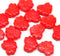 11x13mm Light red maple czech glass leaf beads, 15pc