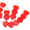 11x13mm Light red maple czech glass leaf beads, 15pc