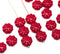 9mm Red opaque czech glass beads Daisy floral beads, 20Pc