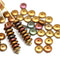 6mm Matte golden metallic czech glass rondelle spacer beads, 50pc
