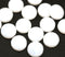 12mm Opaque white coin czech glass beads, round tablet shape pressed beads, 15Pc