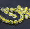 6mm Crystal clear czech glass melon shape beads, yellow colored holes - 30pc