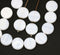 12mm Opaque white coin czech glass beads, round tablet shape pressed beads, 15Pc