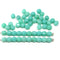 4mm Light turquoise green czech glass fire polished beads - 50Pc