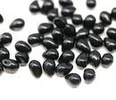 5x7mm Jet Black drop beads, teardrops pressed czech glass, 50pc