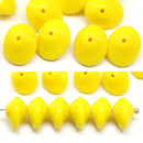 7x11mm Yellow saucer UFO shape Czech glass beads 15Pc