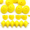 7x11mm Yellow saucer UFO shape Czech glass beads 15Pc