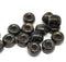 9mm Dark brown black czech glass pony beads, 3mm hole - 15pc