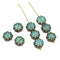 Opal sea green flower czech glass flat daisy picasso beads DIY jewelry