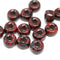 9mm Dark red czech glass pony beads, 3mm hole - 15pc