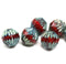11mm Large bicone beads Picasso finish dark red - 6pc