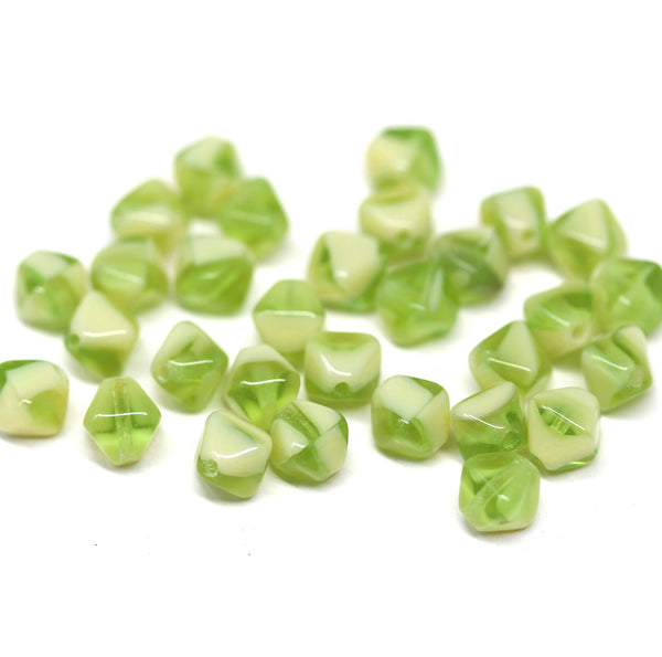 6mm Light green bicone Czech glass beads for jewelry making DIY