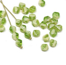 6mm Light green bicone Czech glass beads for jewelry making DIY