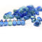 Blue green small czech glass drop beads for jewelry making craft
