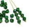 6mm Dark green bicone beads with luster Czech glass beads