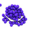 4mm Neon blue czech glass round druk beads spacers, 50pc