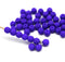 4mm Neon blue czech glass round druk beads spacers, 50pc