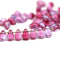 Bright pink small czech glass drop beads for jewelry making craft