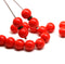 8mm Opaque red czech glass round pressed druk beads 20Pc