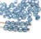 4mm Montana blue Czech glass beads, fire polished round faceted spacers, 50Pc