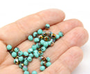 4mm Turquoise Czech glass beads with luster, 50Pc