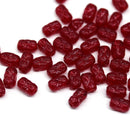 6x4mm Dark red czech glass rice beads small oval beads, 50pc