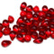 Ruby red czech glass teardrop top drilled beads for Christmas jewelry