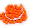 4mm Neon orange czech glass round druk beads spacers, 50pc