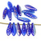 Blue dagger golden flakes czech glass beads DIY jewelry making supply