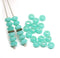 3x5mm Turquoise green rondelle beads, silver wash - 40pc