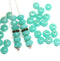 3x5mm Turquoise green rondelle beads, silver wash - 40pc