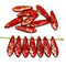 15pc Red dagger golden flakes czech glass beads - 5x16mm