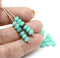 3x5mm Turquoise green rondelle beads, silver wash - 40pc
