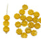 9mm Ocher yellow flower beads Czech glass daisy