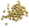 4mm Shiny golden Czech glass beads, fire polished round faceted spacers, 50Pc