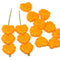 Light orange maple leaf beads, Czech glass DIY jewelry supply