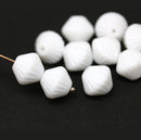 11mm Opaque white czech glass large bicone beads for jewelry making