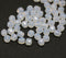 4mm Opal white Czech glass beads, fire polished round faceted spacers, 50Pc