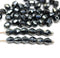 5mm Gunmetal black bicone beads Czech glass fire polished 50pc