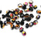 5mm Black bicone beads Vitrail finish Czech glass fire polished 50pc