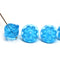 Large aqua blue fancy bicone Czech glass pressed beads jewelry making