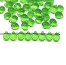 5x7mm Transparent green czech glass teardrops, 50pc
