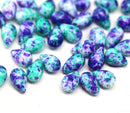 6x9mm Purple green czech glass teardrop beads, 40pc