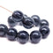 10mm Dark ink blue round czech glass druk beads for jewelry making
